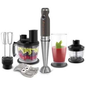 Sencor SHB 5501CH 9 in 1 Hand Blender,20 Level, TITANIUM QuadBlade Technology, Power Input 1 000 W, Extra Quiet DC Motor,800ml, 1250 ml Beaker with Li