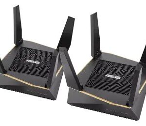 Asus RT-AX92U(2-PK) 2 Pack Performance Mesh Tri-Band 802.11 AX6100 Wi-Fi Router | 90IG04P0-MU2020