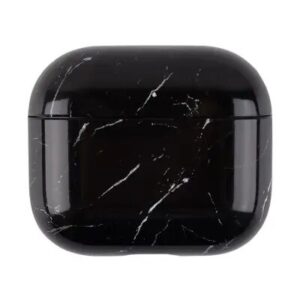 For Apple AirPods Pro (Gen 2) (USB-C) / Pro 2 Anti-drop Hard PC Earbud Case Marble Pattern Bluetooth Earphone Protective Cover -Black