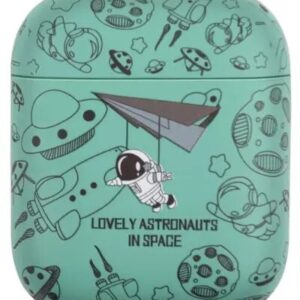For Apple AirPods 2nd gen.TPU Earphone Charging Case Water Transfer Printing Protective Cover - Green Astronaut