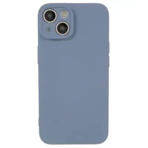 for iPhone 15 Fiber Lining Shell Candy Color Anti-drop TPU Phone Case Rubberized Phone Cover - Lavender Grey
