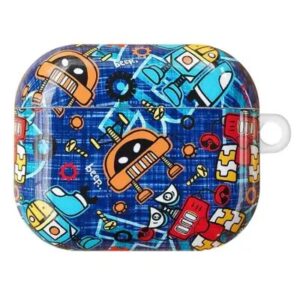 For Apple AirPods 3 IMD Stylish Pattern Protective Cover Earphone Charging Box Drop-proof TPU Case - Robot
