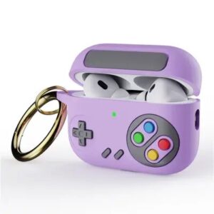 for Apple AirPods Pro (Gen 2) (USB-C) / AirPods Pro 2 , Game Console Design Earbuds Anti-drop Cover with Ring Buckle - Purple