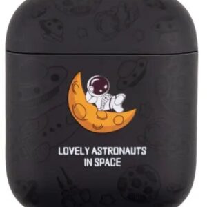 For Apple AirPods 2nd gen.TPU Earphone Charging Case Water Transfer Printing Protective Cover - Black Astronaut