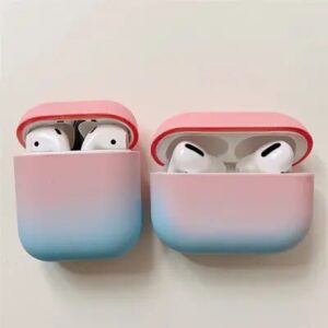 For Apple AirPods Pro Gradient Frosted Bluetooth Earphone Protective Cover PC Hard Case (without Buckle) -  Pink / Blue