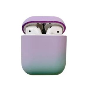 For Apple AirPods 2nd gen. Gradient Frosted PC Hard Case Protective Cover (without Buckle) - Purple / Green