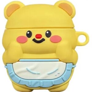 For Apple AirPods 2nd gen. Silicone Earphone Case - Bear Yellow