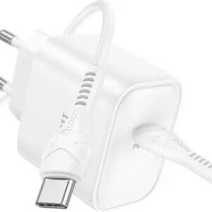 Type- C / Hoco PD25W DC71 Precise single port Charger Type-C (with C to C Cable) White
