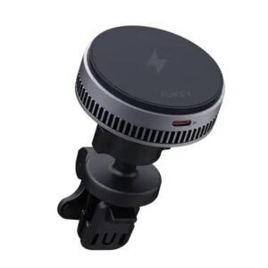 Aukey 15W HD-MC13A MagFusion Dash Pro Qi2 Active Cooling Wireless Charging Phone Mount Gray