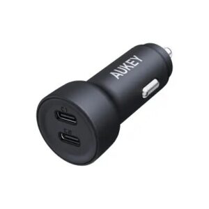 Aukey 65W CC-Y23 Enduro Type-C Dual 2-Port Car Charger Gray
