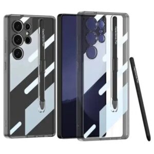 GKK For Samsung Galaxy S25 Ultra Case Crystal Clear TPU+PC Shockproof Phone Cover - Transparent Black