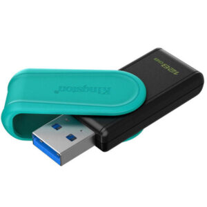 Kingston DataTraveler Exodia S USB Flash Drive - 128GB - USB 3.2 Gen 1 - USB Type A - Black/Turquoise