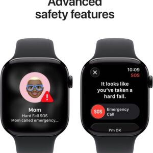 Apple Watch Series 11 GPS 46mm Jet Black Aluminium Case with Black Sport Band - S/M  (MEUW4RK/A)