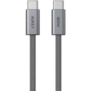 AUKEY CB-DCC062 C to C 60W/480Mbps 1.8M Braided USB 2.0 Cable (Gunmetal)