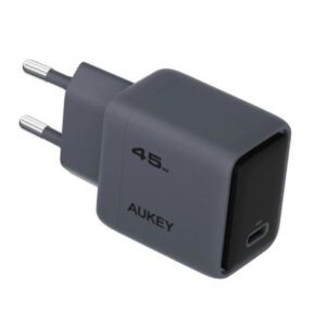 AUKEY PA-C2 45W Charger, Single USB-C Port, Global Fast Charge Protocol, EU Plug, Dark Gray