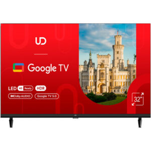 TV 32"(81cm)/ UD 32GHC5210  Google TV 16:9 1366x768  178*/178* 250cd/m2 BT5.0 DVB-T/T2/C/S/S2, Cl+ HDMIx2 USB2.0 2x8W VESA 200x200