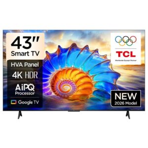 TV 43"(109cm)/ TCL 43V6D  Google TV  4K  HDR10 WiFi5 BT5.2 Dolby Audio 10W 200X200