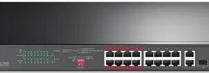 TP-link TL-SL1218MP 16-Port 10/100 Mbps + 2-Port Gigabit Rackmount Switch with 16-Port PoE+