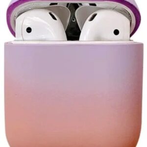 For Apple AirPods 2nd gen.Gradient Frosted PC Hard Case Protective Cover (without Buckle) - Purple / Pink