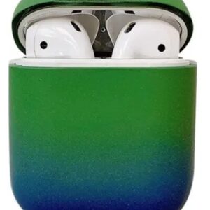 For Apple AirPods 2nd gen.Gradient Frosted PC Hard Case Protective Cover (without Buckle) - Green / Blue