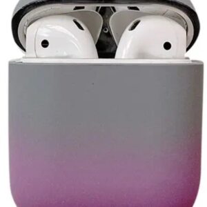 For Apple AirPods 2nd gen.Gradient Frosted PC Hard Case Protective Cover (without Buckle) - Grey / Purple