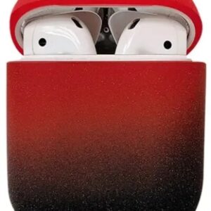For Apple AirPods 2nd gen.Gradient Frosted PC Hard Case Protective Cover (without Buckle) -  Red / Black