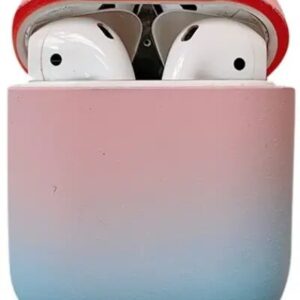 For Apple AirPods 2nd gen.Gradient Frosted PC Hard Case Protective Cover (without Buckle) -  Pink / Blue
