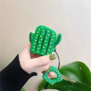 For Apple AirPods 2nd gen. Silicone Cover with Ring- Cactus
