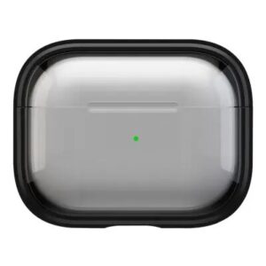 For Apple AirPods Pro 2 Case PC+TPU Bluetooth Earbud Cover Phone Stand with Carabiner - Transparent Black