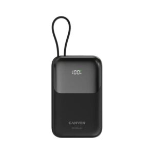 CANYON power bank OnPower 101 built-in cable 10000 mAh PD22.5W Black (CNS-CPB101BK)